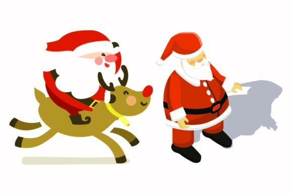 Download Christmas Santa Funny Deer Illustrations - Illustrations Collection