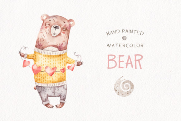 Download Baby Boy Bear Watercolor Cute Clipart - Baby boy Collection