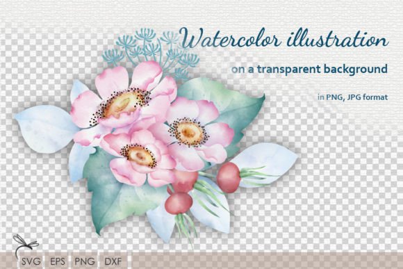Download Watercolor Floral Illustrations Rosehip - Illustrations Collection