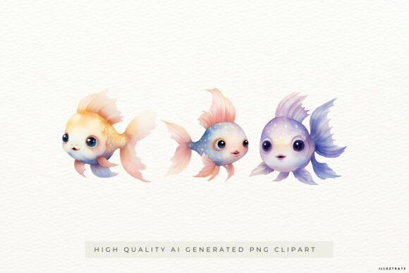 Download Cute Fantasy Fish Illustrations PNG - Illustrations Collection