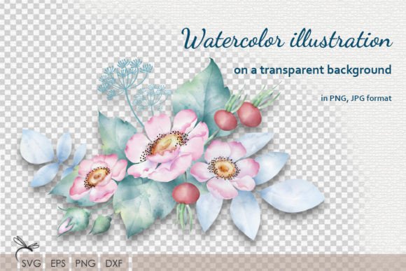 Download Watercolor Floral Illustrations Rosehip - Illustrations Collection