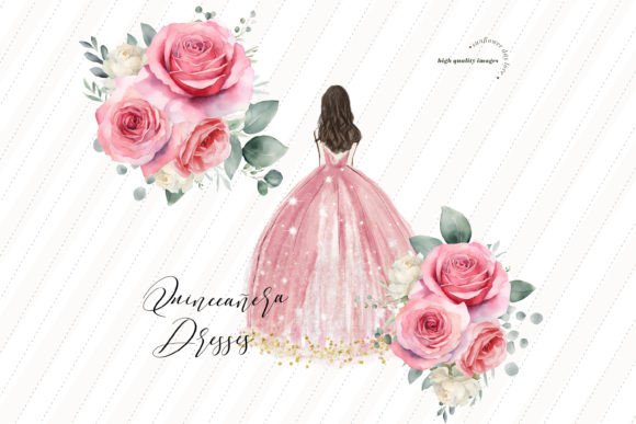 Download Elegant Pink Princess Dress Clipart - Pink princess Collection